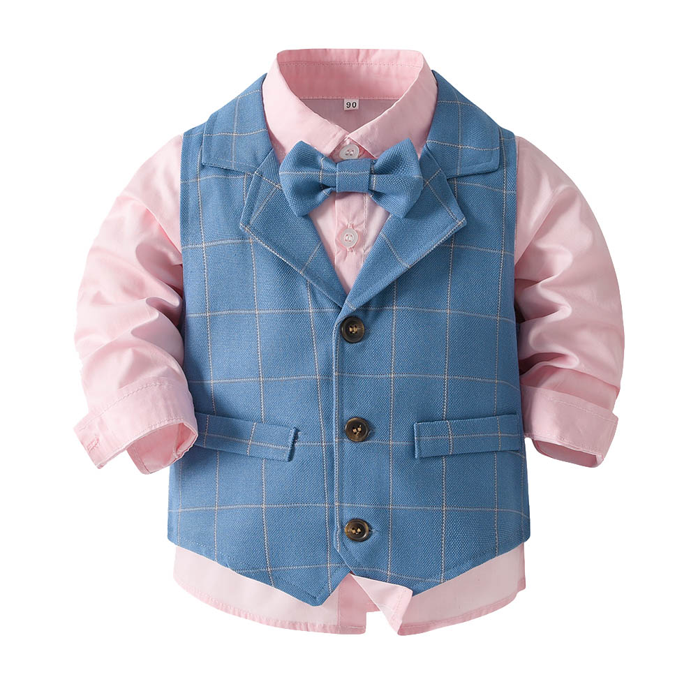 SUGAR RUSH - 4pc-Set - Shirt, Waistcoat, Bowtie & Pants - Blue