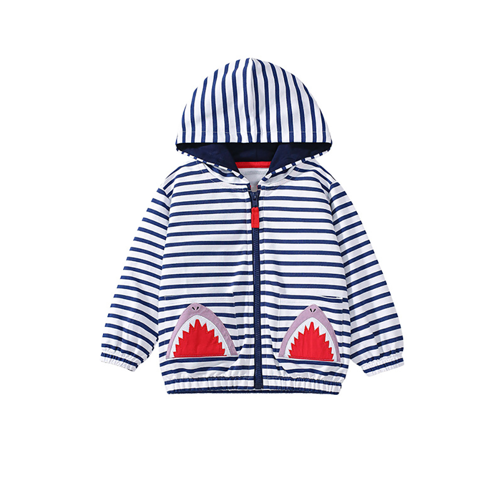Sugar Rush - Striped Sporty Hoodie - Blue