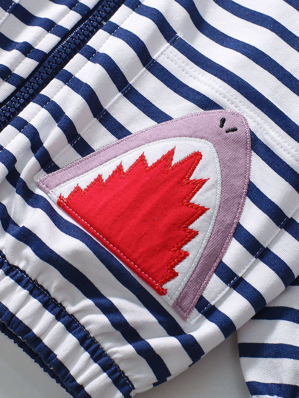 Sugar Rush - Striped Sporty Hoodie - Blue