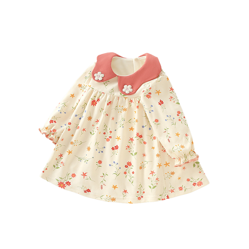 Sugar Rush - Floral Long Sleeves Fashion Dress - Pink