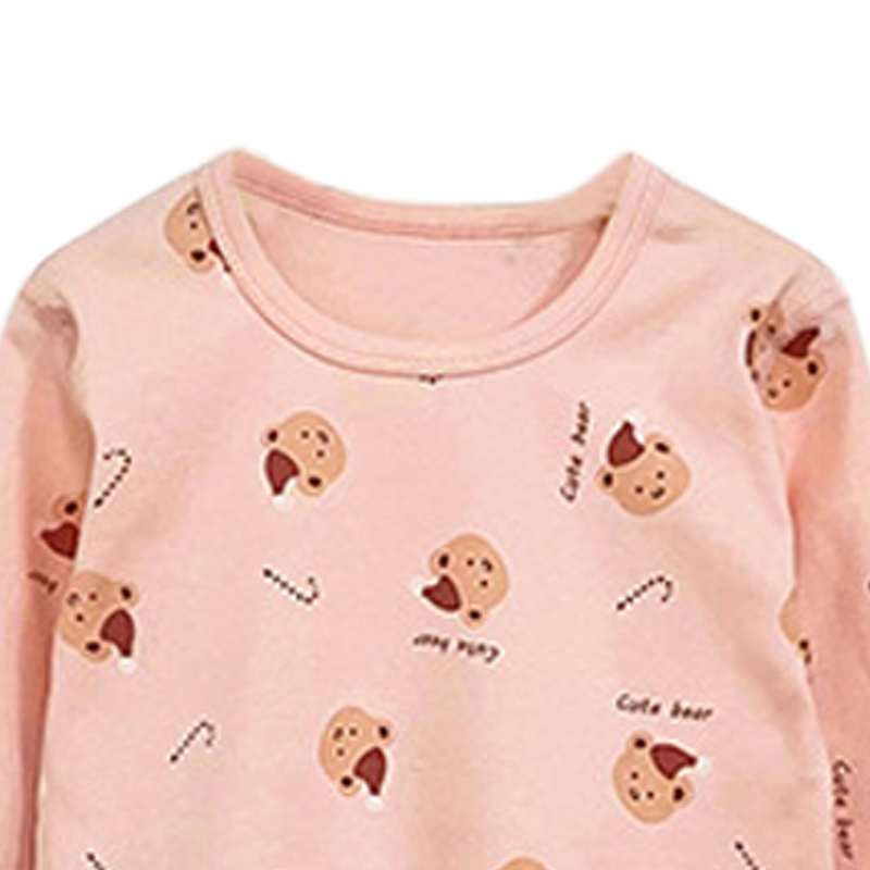 شوغر راش - ملابس نوم بياقة دائرية وكم طويل - زهري