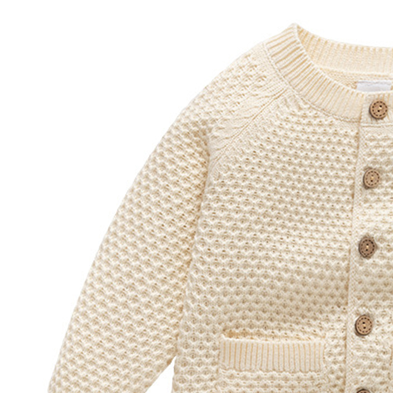 Sugar Rush - Baby' Solid Regular Full Sleeves Sweater - Beige