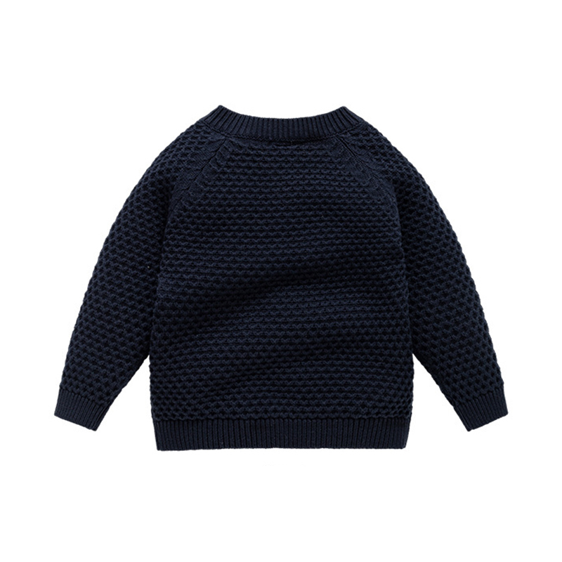 Sugar Rush - Baby' Solid Regular Full Sleeves Sweater - Navy Blue