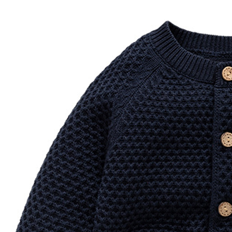 Sugar Rush - Baby' Solid Regular Full Sleeves Sweater - Navy Blue