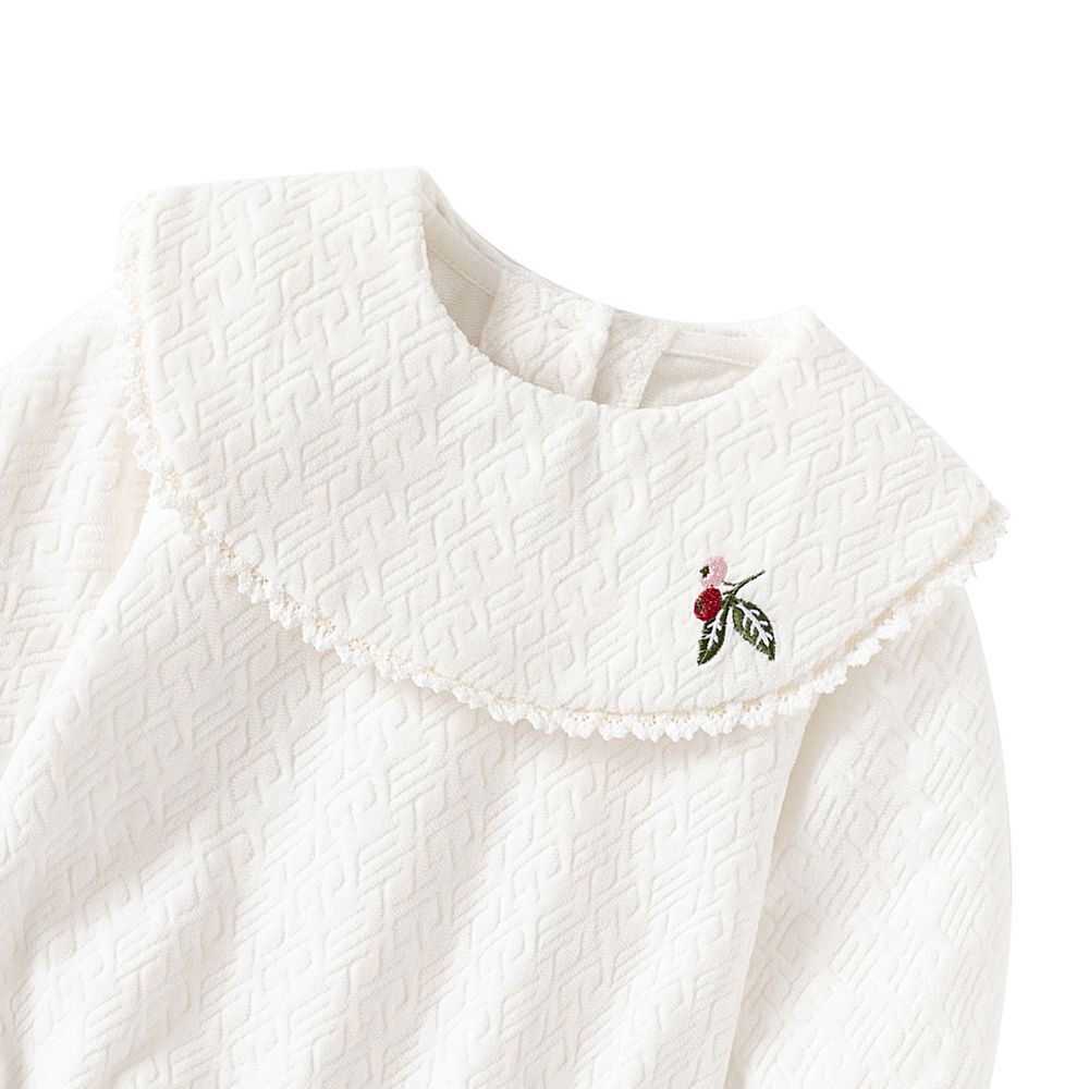 Sugar Rush - Solid Full Sleeves Romper - White