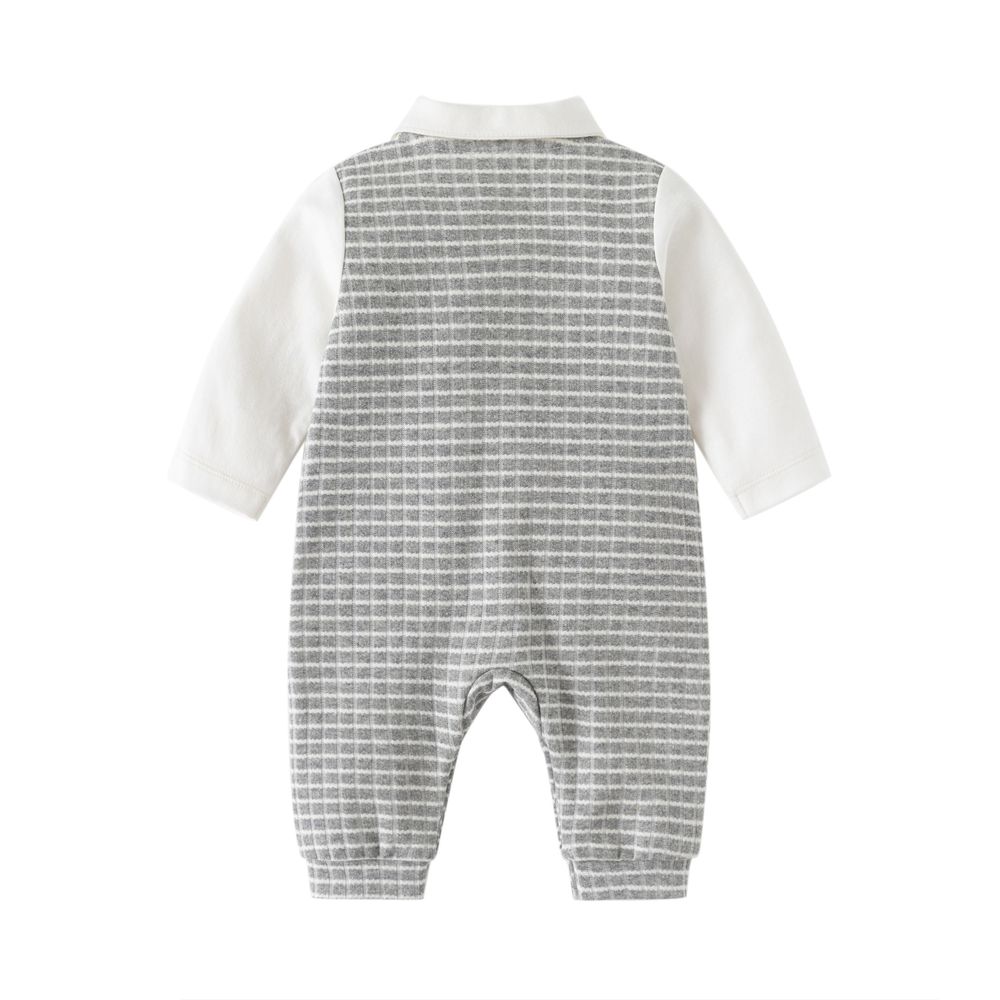 Sugar Rush - Boy's Long Sleeve Rompers - Grey Stripes