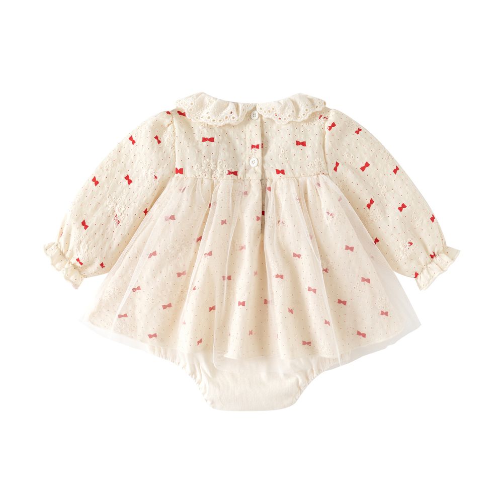 Sugar Rush - Baby Girls' Printed Full Sleeves Romper - Beige