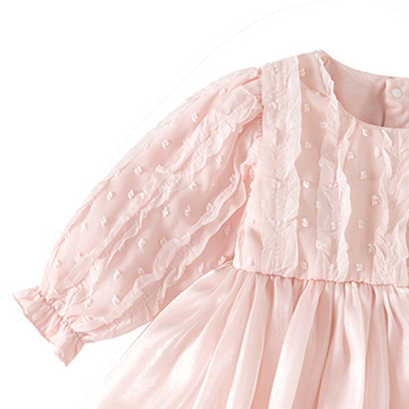 شوغر راش - طقم فستان حفلة بياقة مستديرة للبنات مع قبعة - زهري - عدد 2