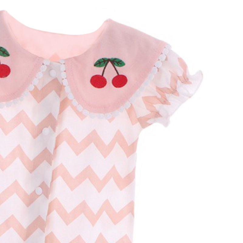 Sugar Rush - 2pc-Set - Baby Girls' Round Neck Romper & Hairband - Pink