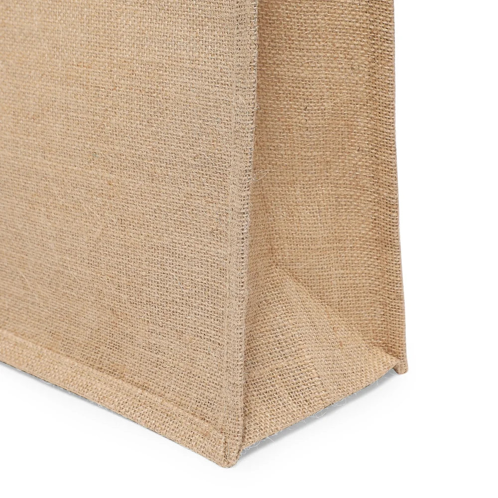 حقيبة تسوق من الجوت المصفح الصديق للبيئة من Byft - بيج - 14.4 × 17 بوصة