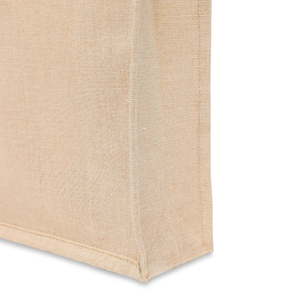 حقيبة تسوق من بي واي اف تي - صديقة للبيئة، مصنوعة من مادة الجوكو المصفحة، مع قاعدة قابلة للتوسيع - بيج - 13 × 13 بوصة