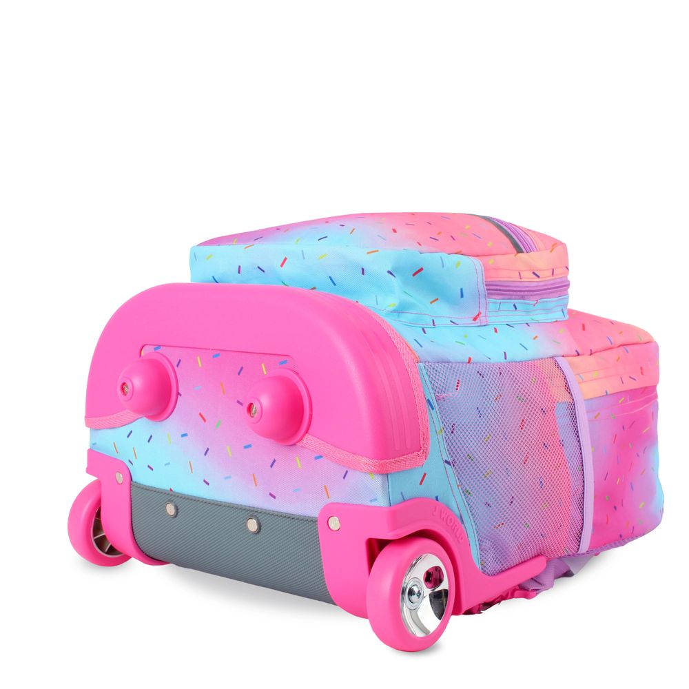 شنطة ظهر للأطفال بعجلات من J World - نيويورك صن رايز - كونفيتي - 18 إنش