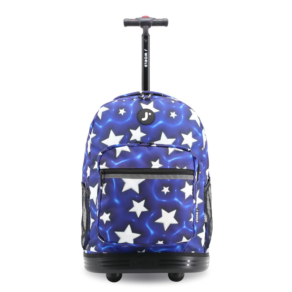 J World - New York Sunrise Kids Rolling Backpack - Puffy Star - 18 Inch
