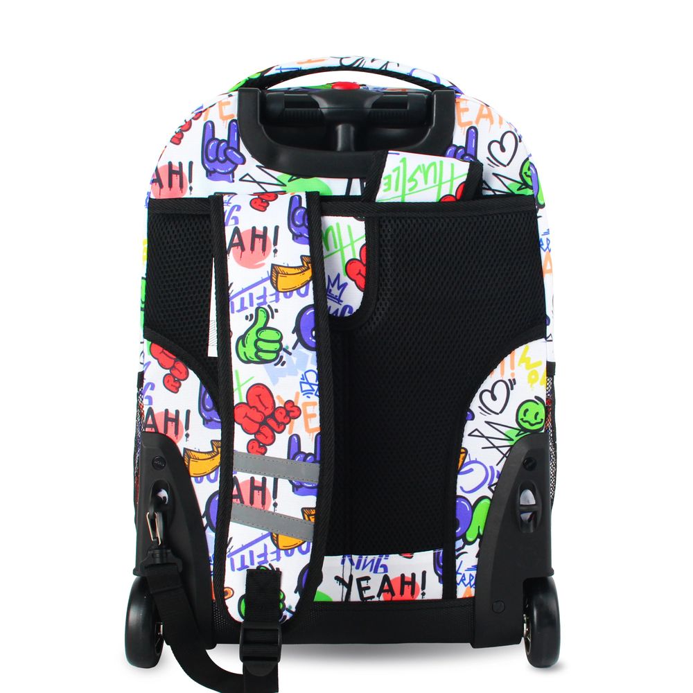 شنطة ظهر للأطفال بعجلات من J World - نيويورك صن رايز - فن الشارع - 18 إنش