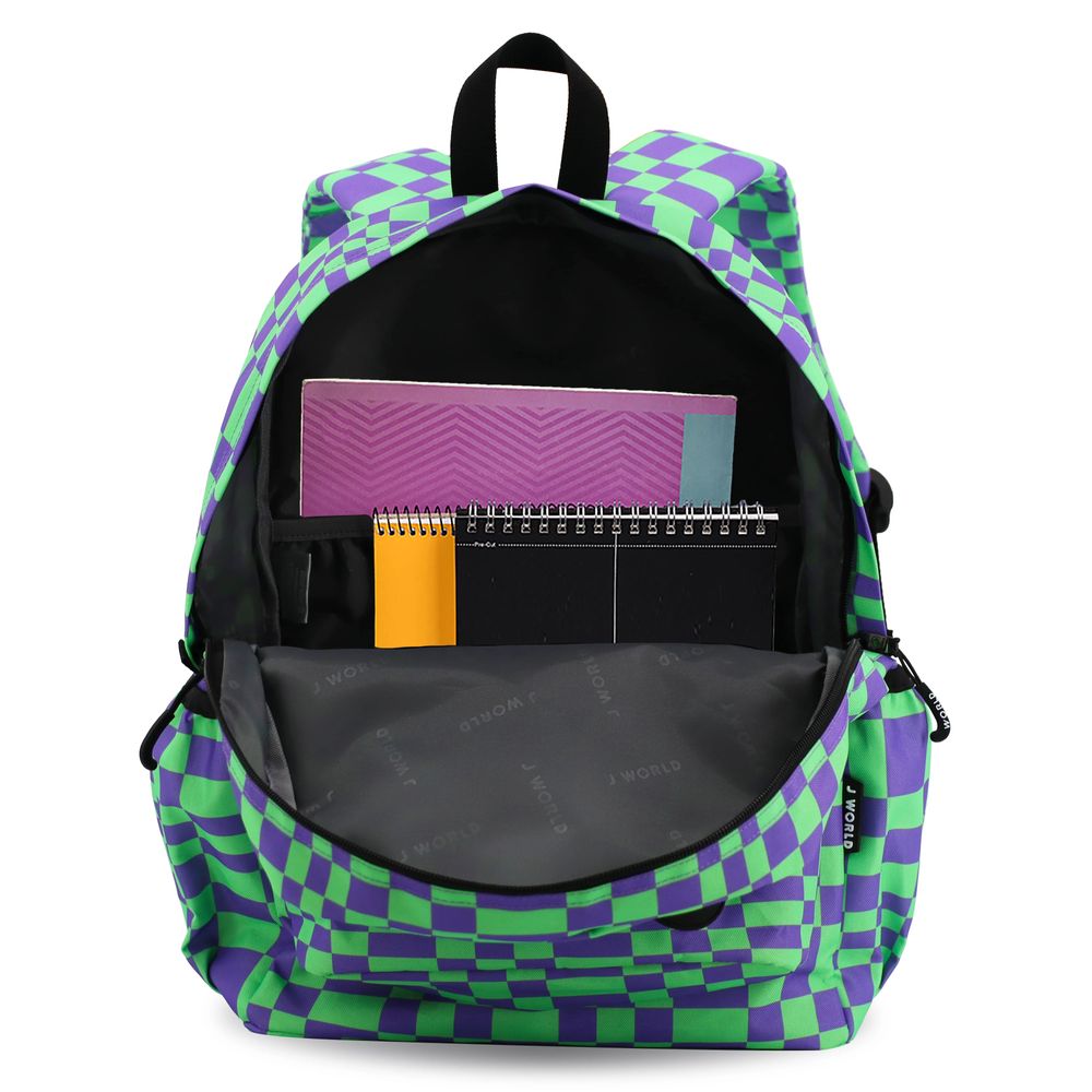 شنطة ظهر مدرسية للأطفال من الجنسين من J World - نيويورك - لعبة الداما البكسلية - 16 إنش
