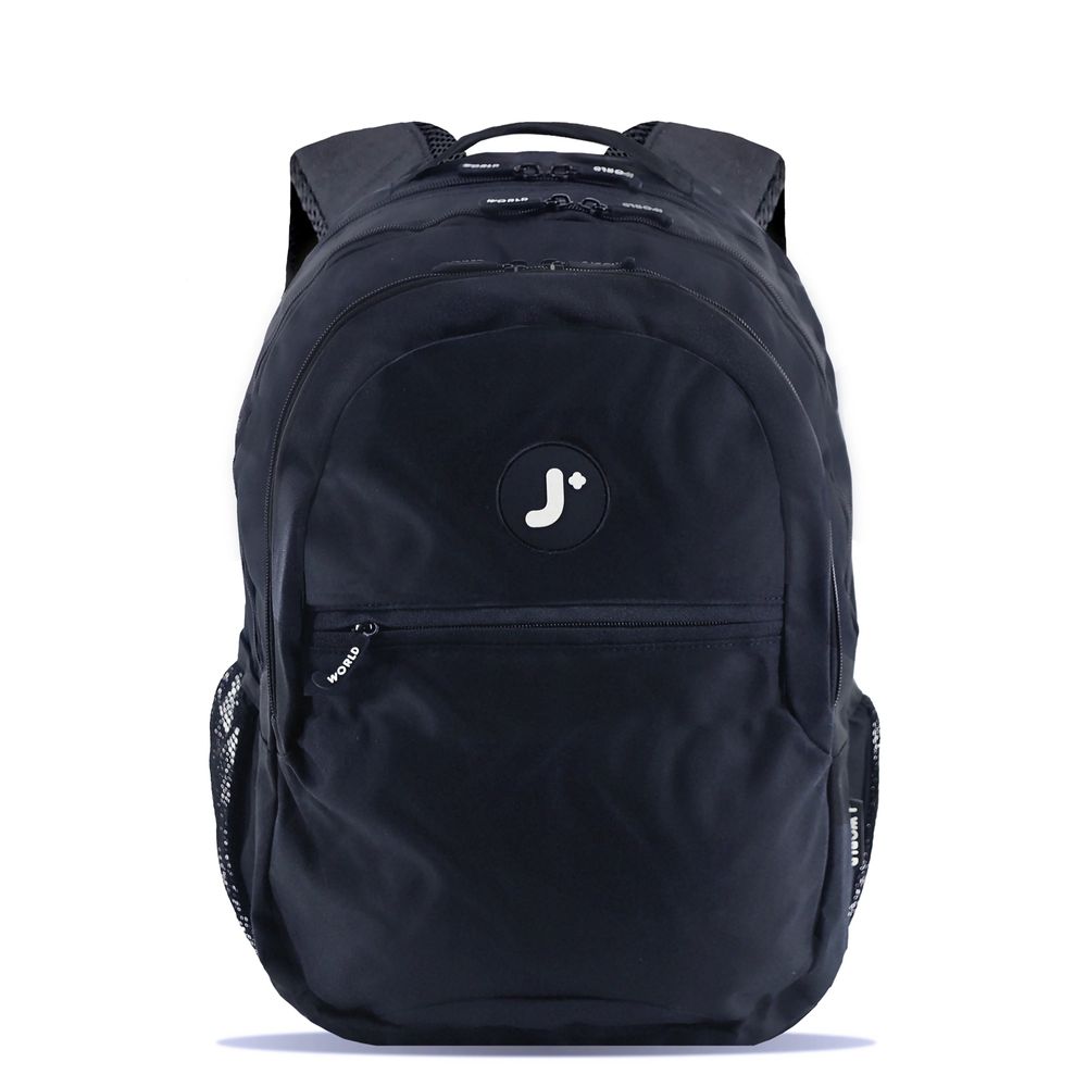 شنطة ظهر كورنيليا للكمبيوتر المحمول من جيه وورلد - نيويورك، مناسبة للجنسين - لون أسود - مقاس 18 إنش