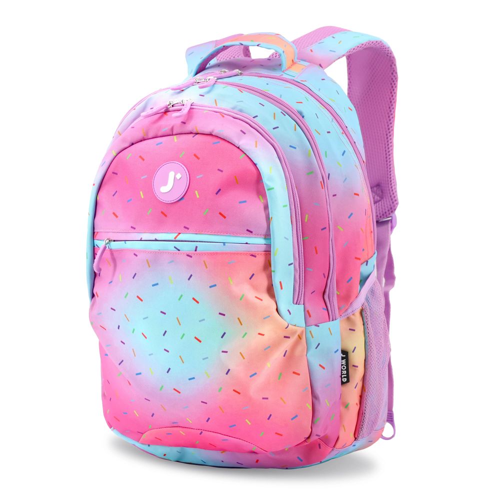 شنطة ظهر كورنيليا للكمبيوتر المحمول من جيه وورلد - نيويورك، للجنسين - لون كونفيتي - مقاس 18 إنش