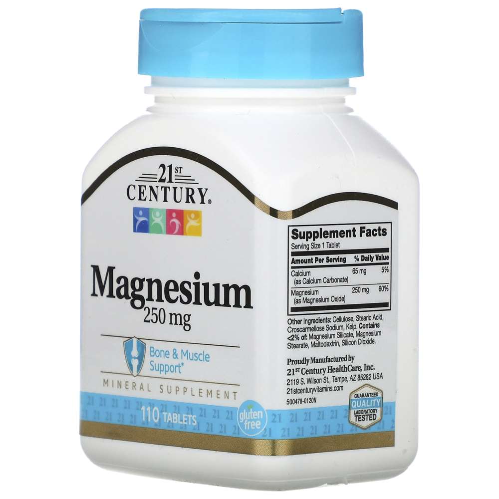 21st Century - Magnesium 250mg  Tablets - 110 Pcs