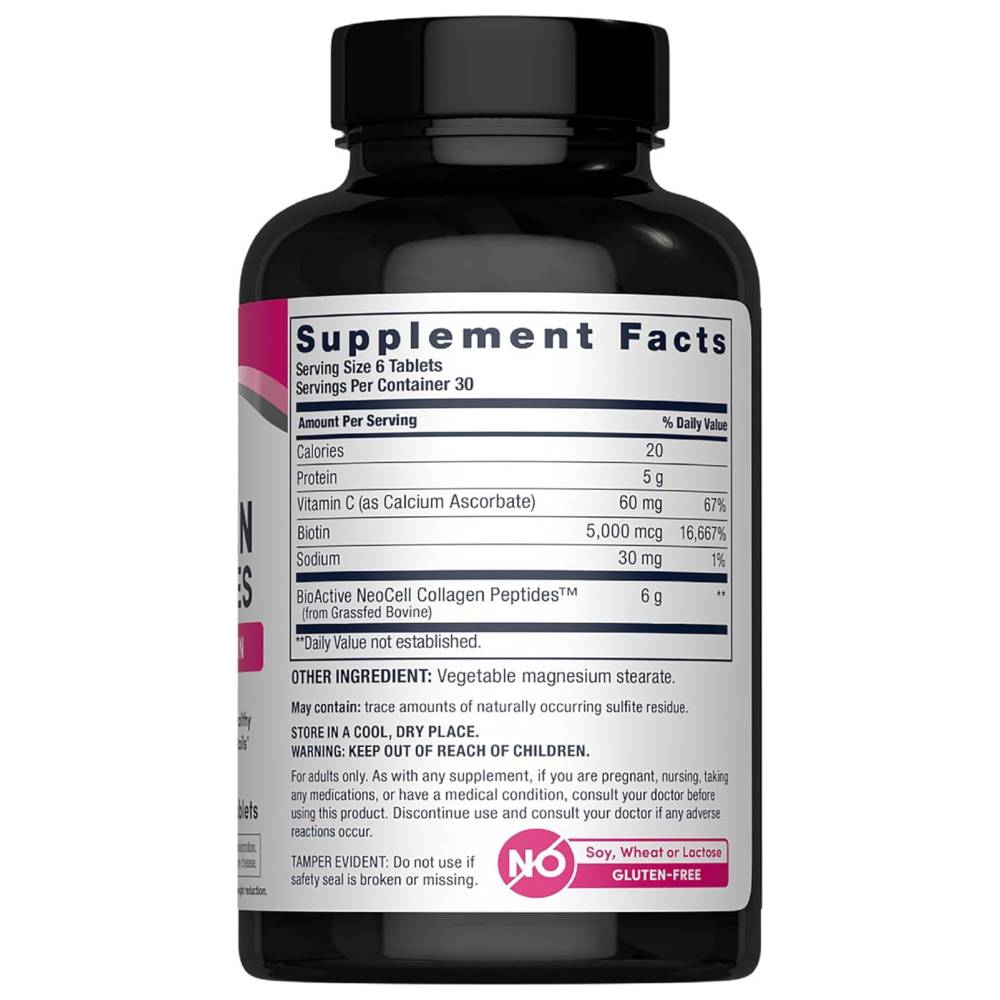 نيوسيل - أقراص سوبر كولاجين مع فيتامين سي والبيوتين - 180 قرصًا