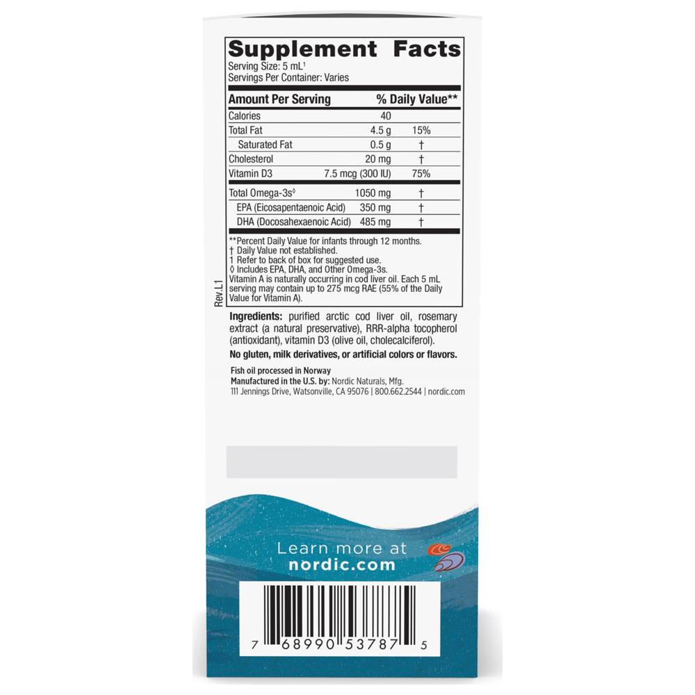 Nordic Naturals - Baby's DHA With Vitamin D3 Fish Oil Supplement - 60 ml