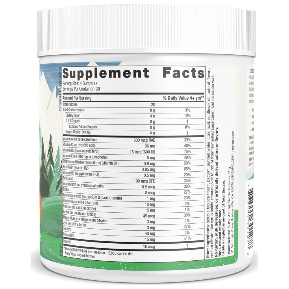 Nordic Naturals - Zero Sugar Kids Multi Gummies - Orange Lemon  - 120 Pcs