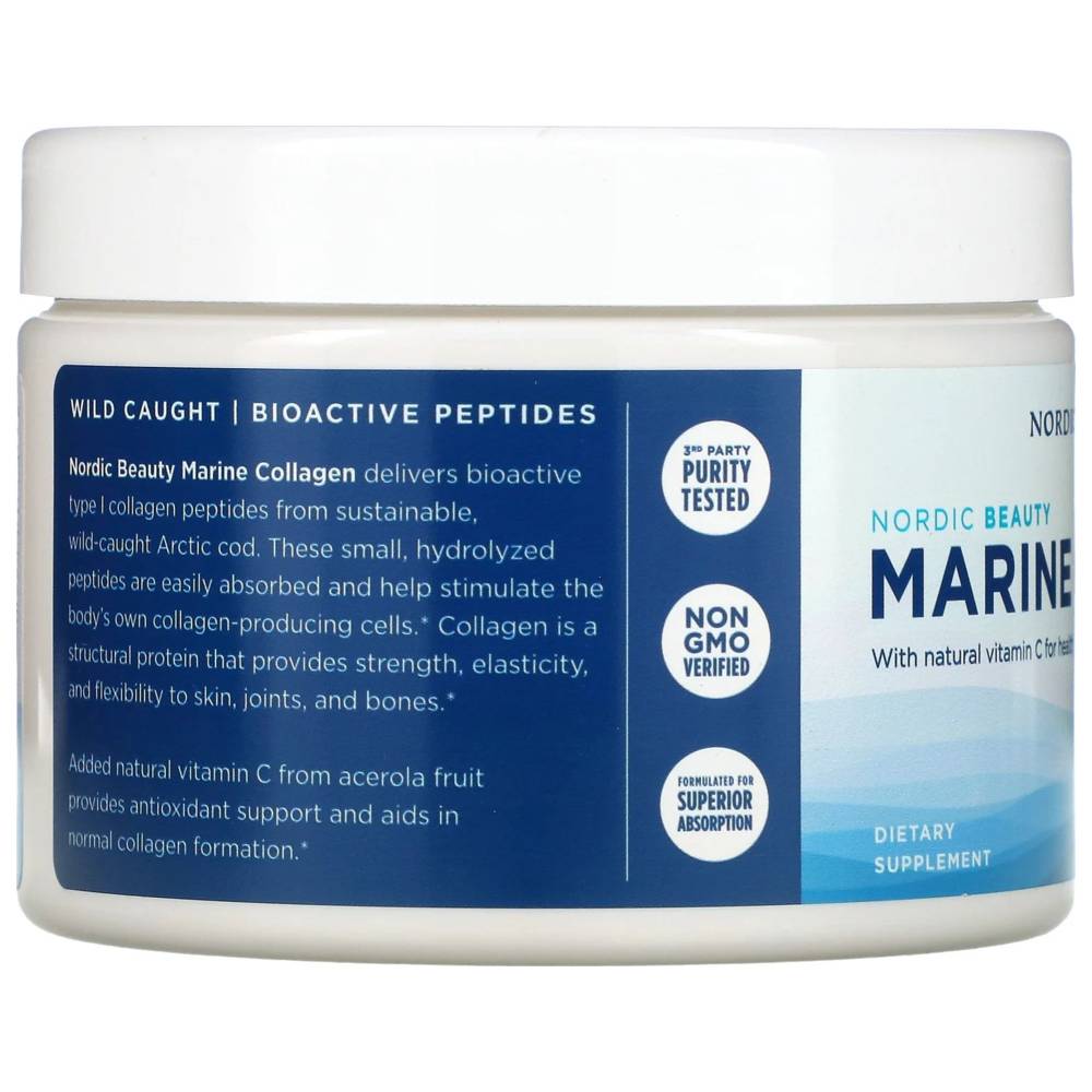 Nordic Naturals  - Marine Collagen Powder With Vitamin C - Strawberry  -150 gm