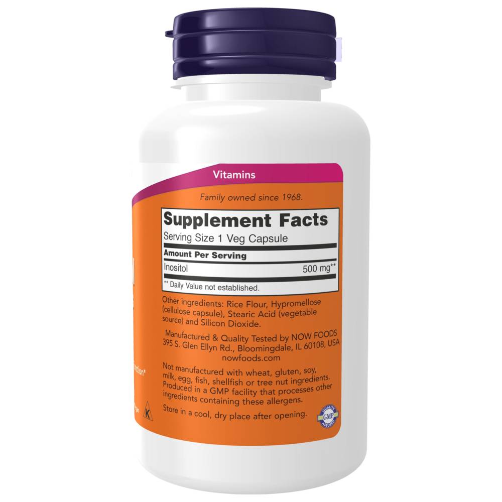 Now Foods - Inositol 500mg Veg Capsules - 100 Pcs
