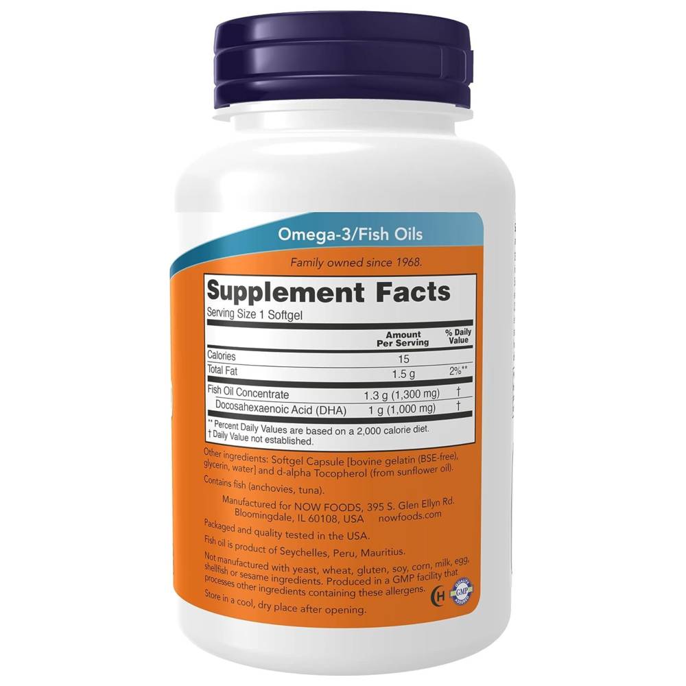 Now Foods - DHA - 1000 Extra Strength Softgels - 90 Pcs