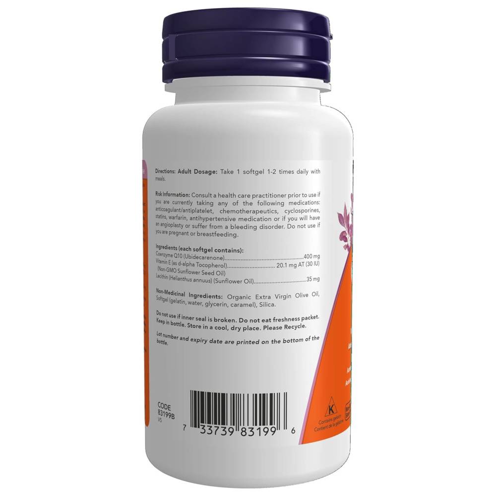 ناو فودز - كبسولات إنزيم كو كيو10 - 400 ملغ - 60 كبسولة جيلاتينية