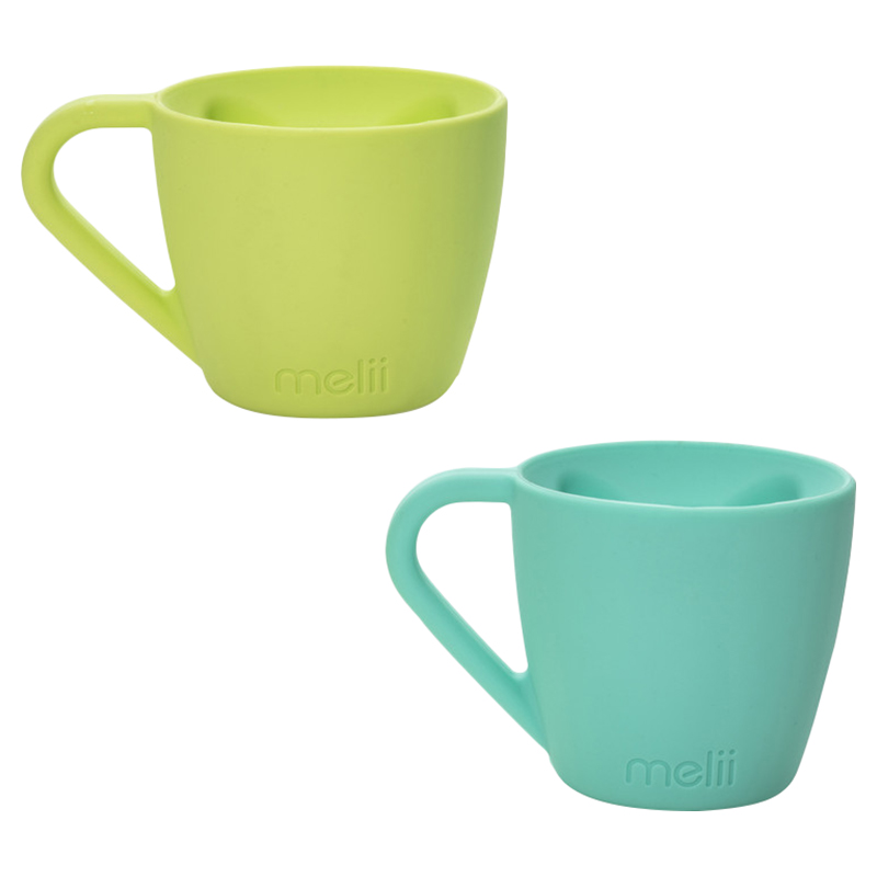 Melii - Silicone Bear Mug - 2pcs - Mint & Turquoise
