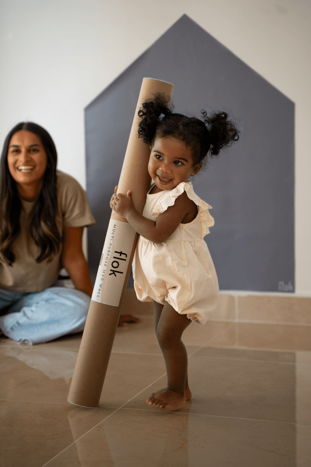 فلوك - جدار مغناطيسي متعدد الاستخدامات ذاتي اللصق - شكل منزل - سماوي