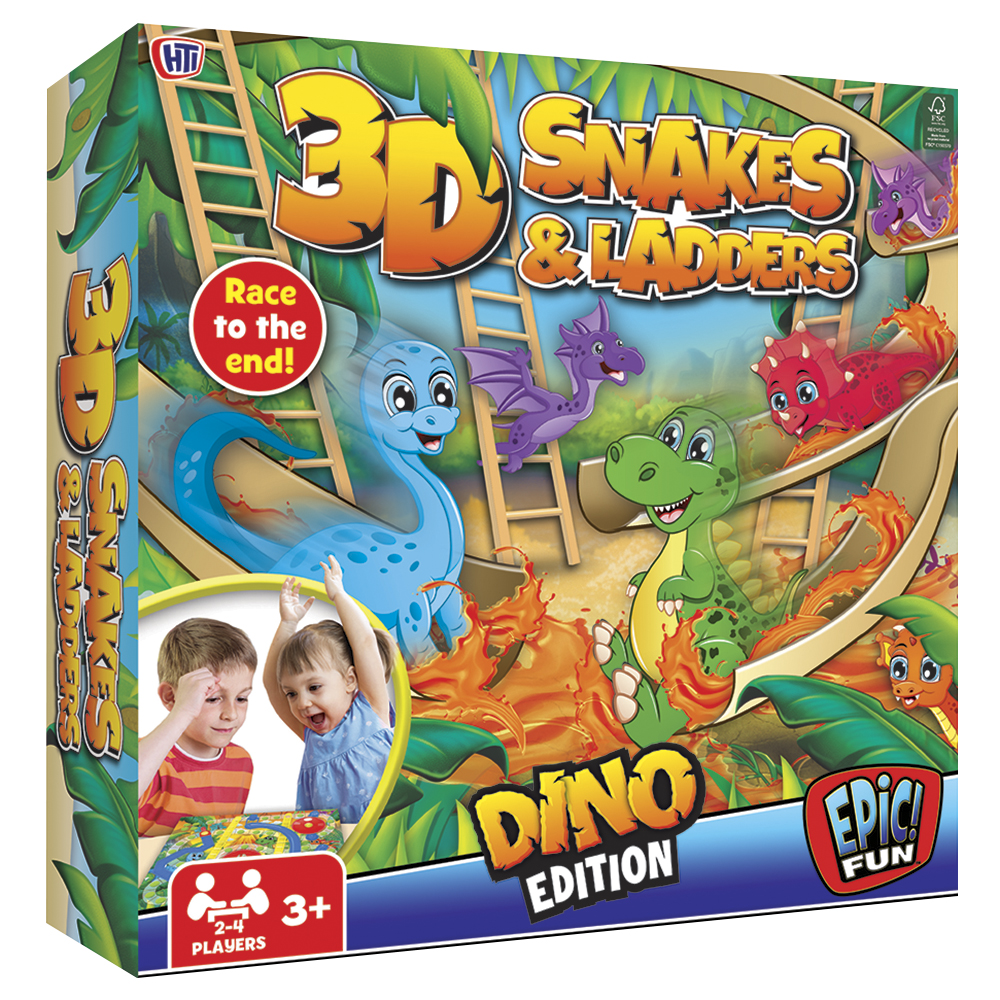 Epic Fun - Dino 3D Snakes & Ladders Board Game
