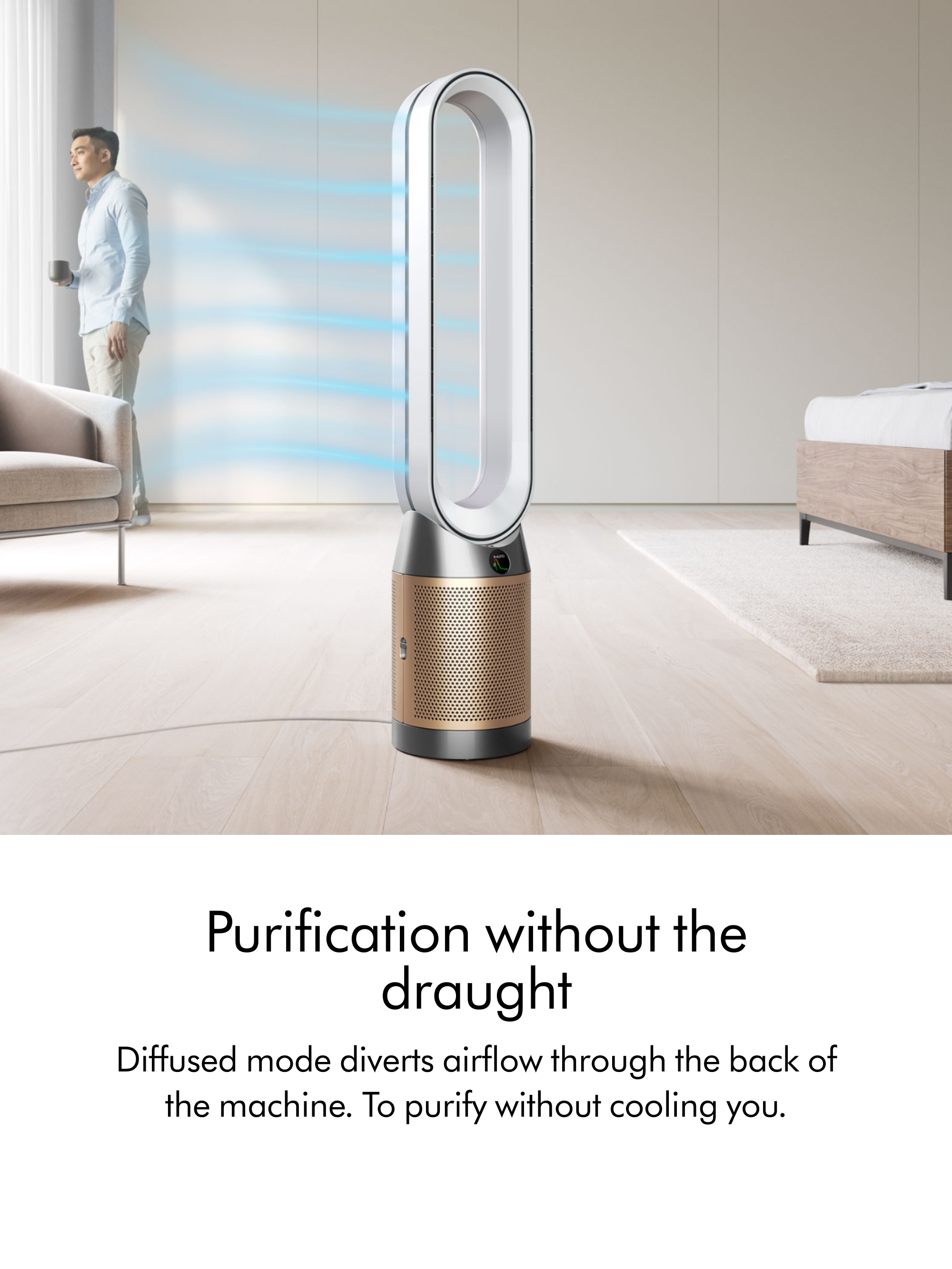 Dyson - Cool Pc2 De-nox Air Purifier - White/Gold