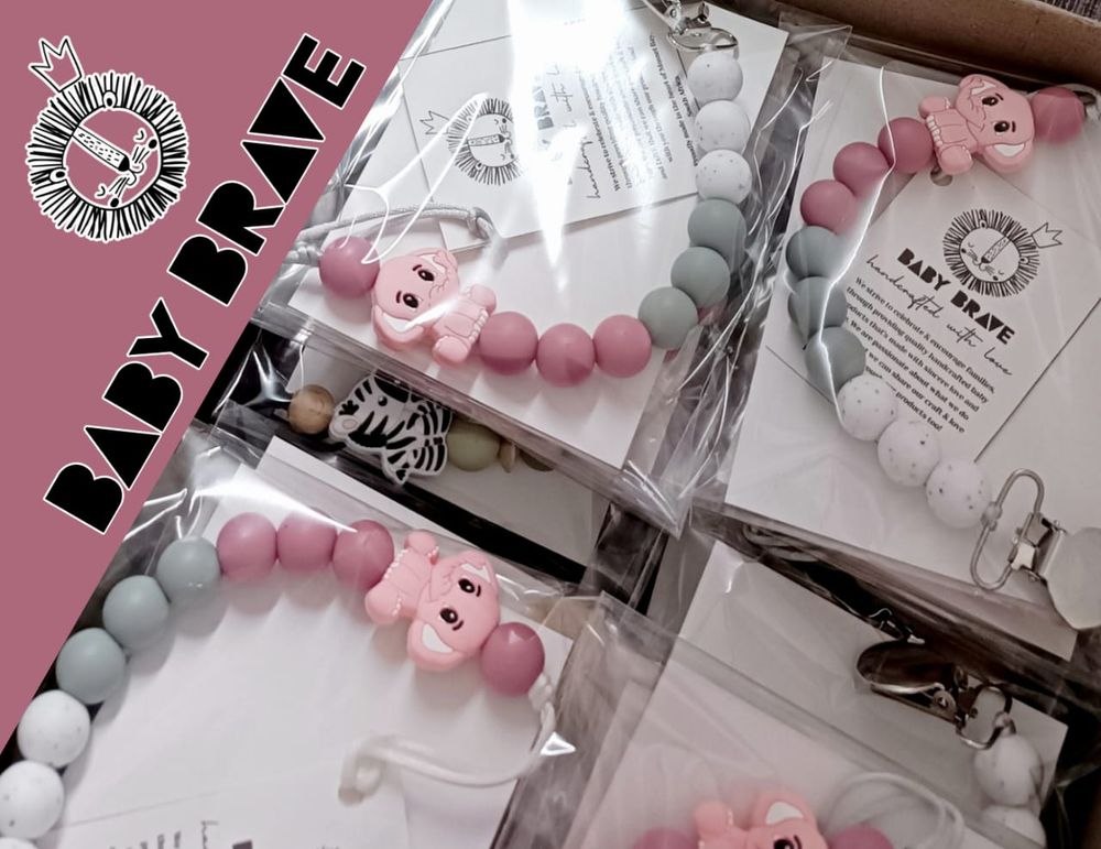 Baby Brave - Silicone Teether And Pacifier Dummy Clip Only - Multicolor