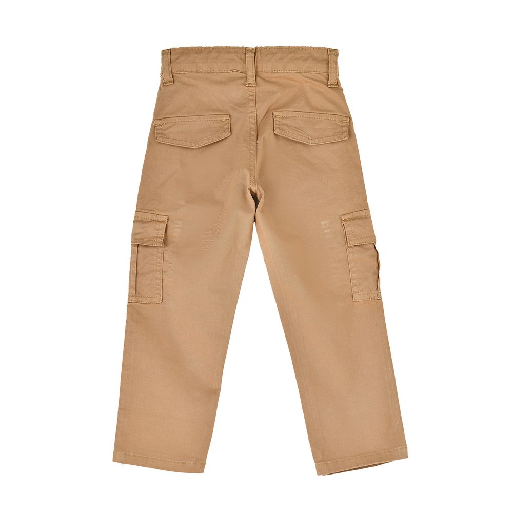 Jam - Boys' Cargo Pants With Side Pockets - Khaki