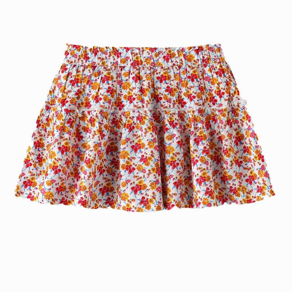 جيلين - تنورة فيسكوز موردة للبنات - بلومينغ أدفنتشرز