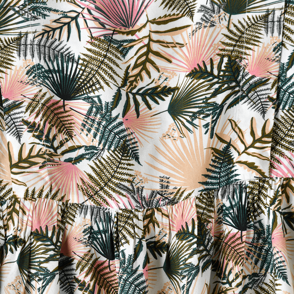 Jelliene - Flowy Fun Girls' Woven Twirl Dress - Beige