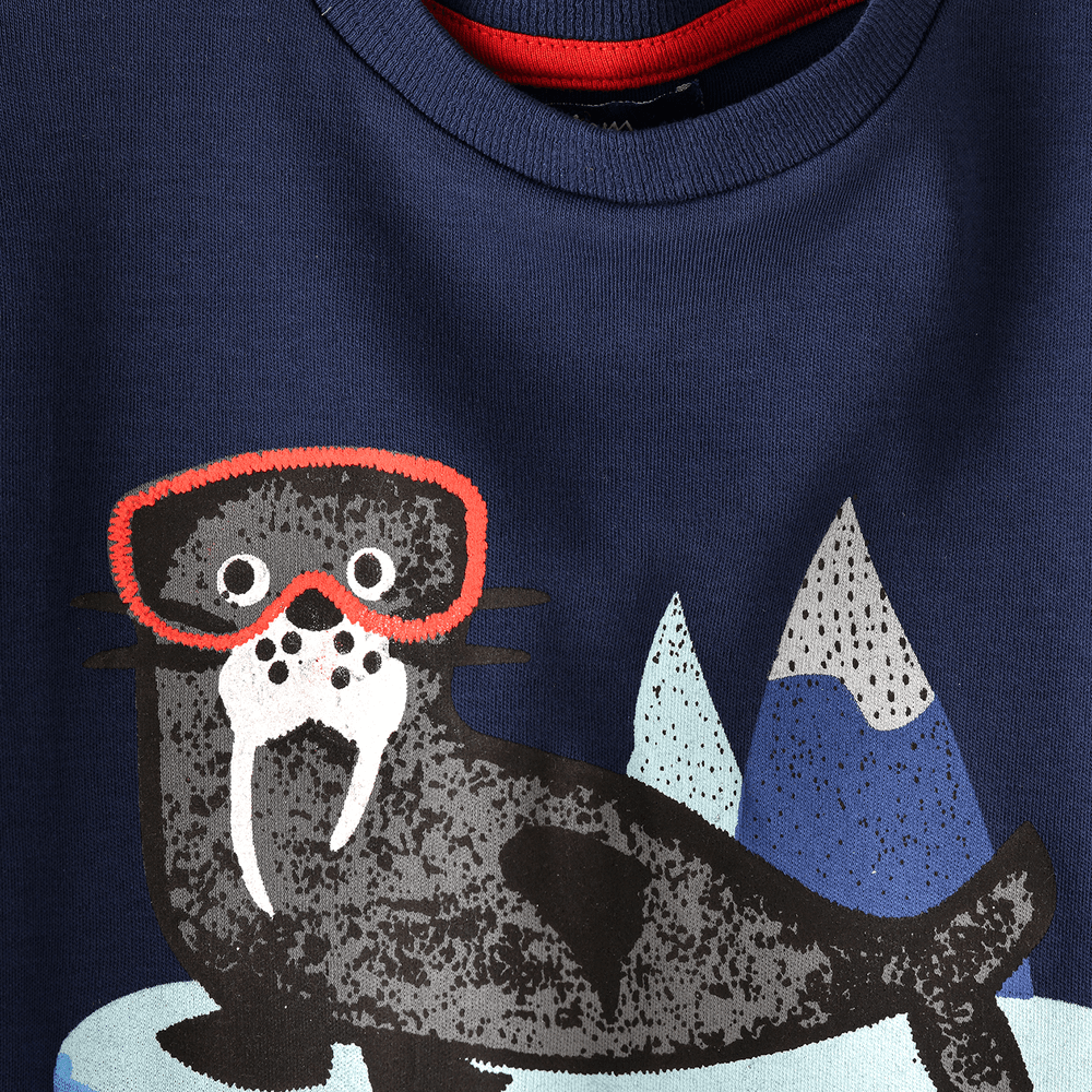 Jam - Boys' 'Chillin' Walrus Graphic Long-Sleeve Tee