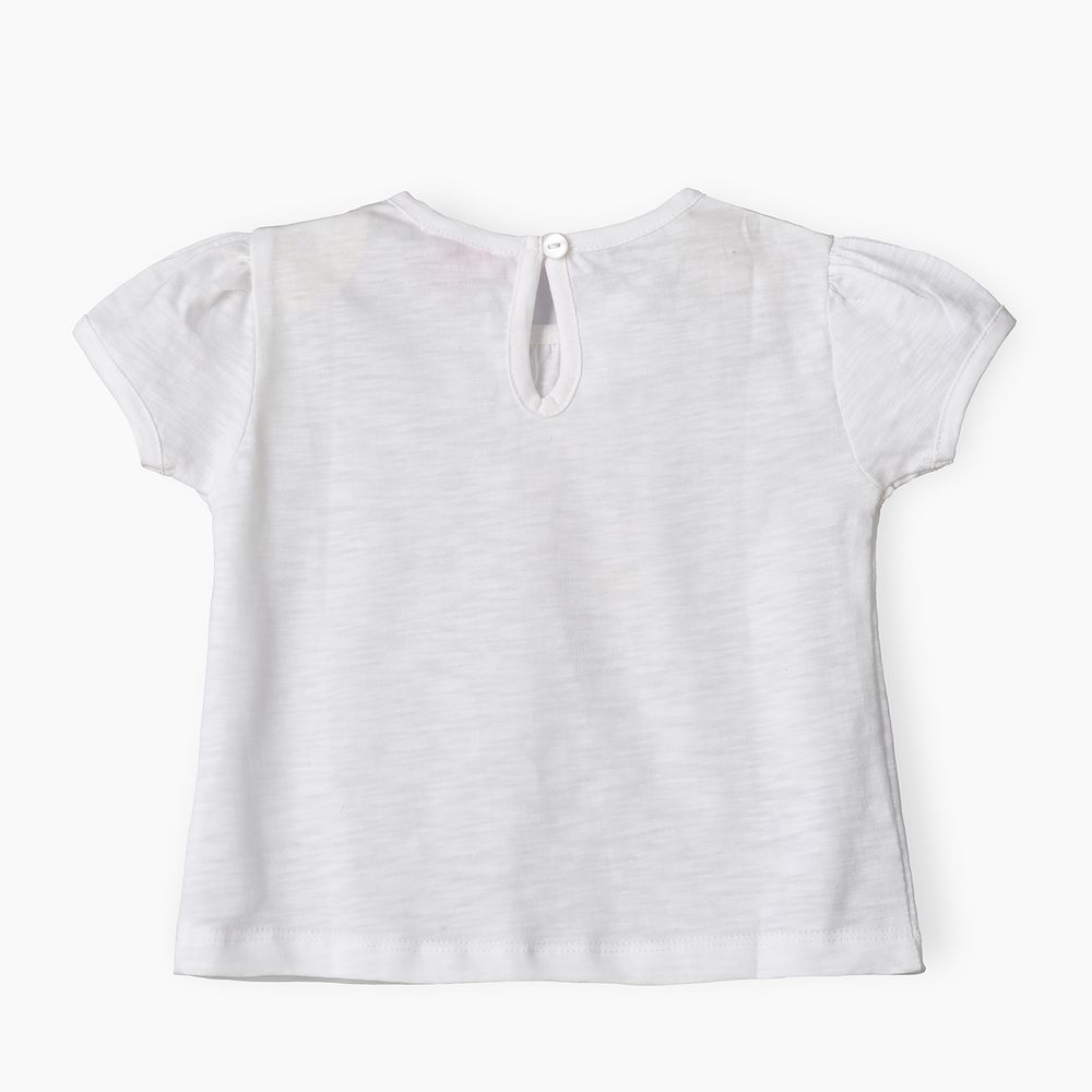 Jelliene - Girl's Flower & Butterfly Print Tee - White