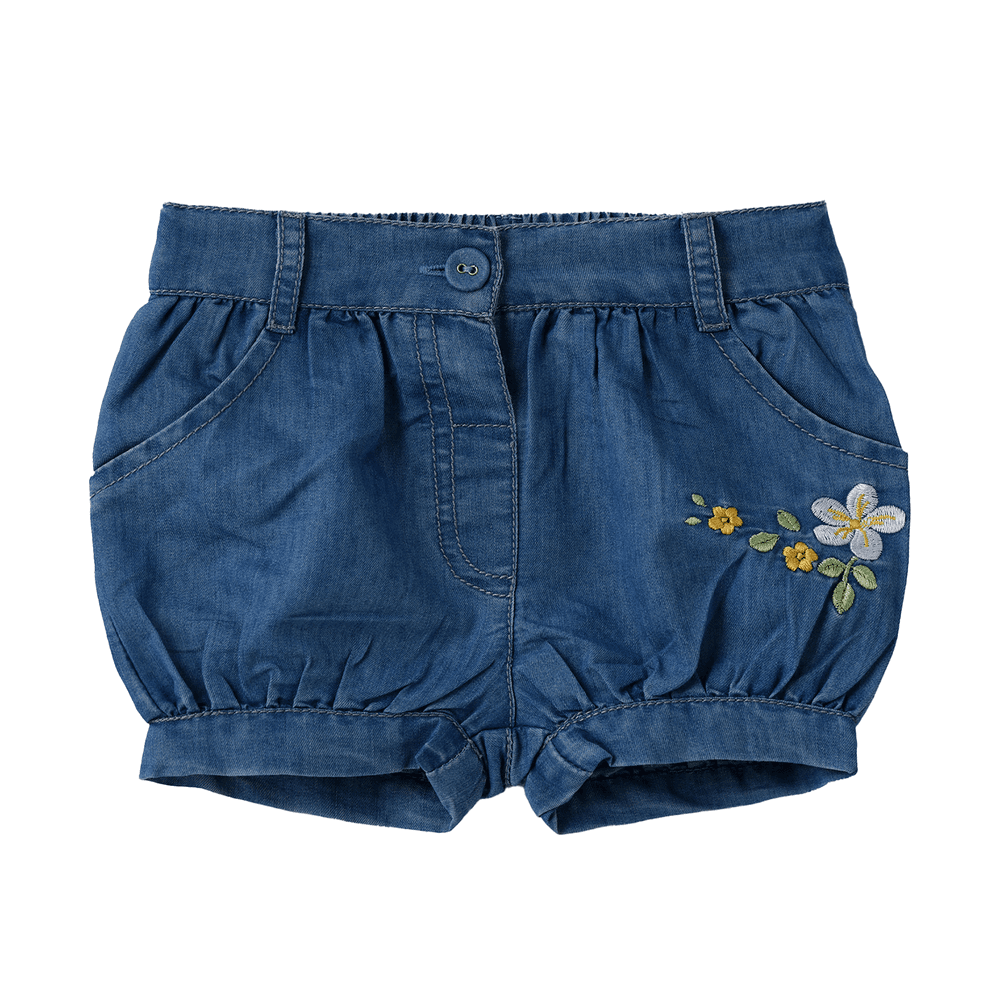 Jelliene - Girl's Embroidered Bubble Shorts - Blue