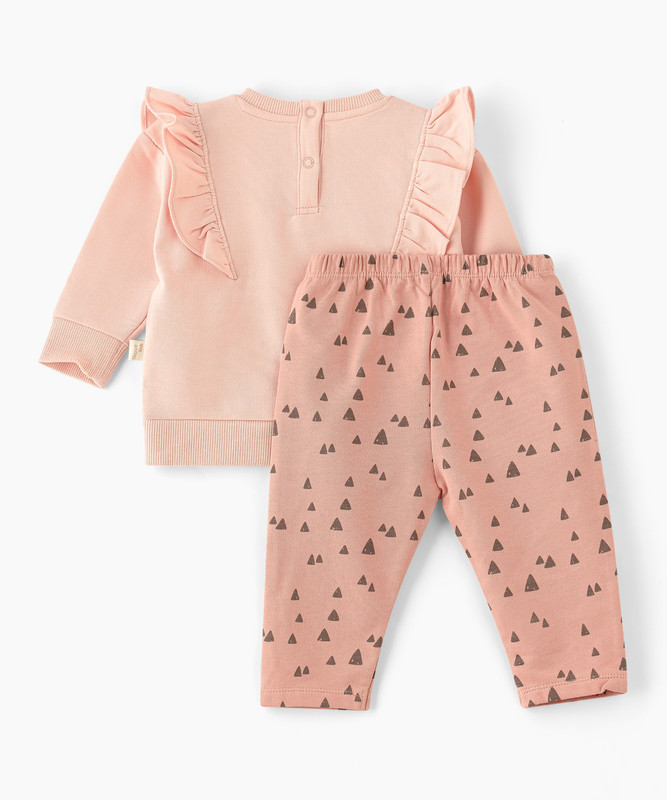 Elegant Kids - 2pc-Set - Newborn Girl's Top & Bottom Set - Pink