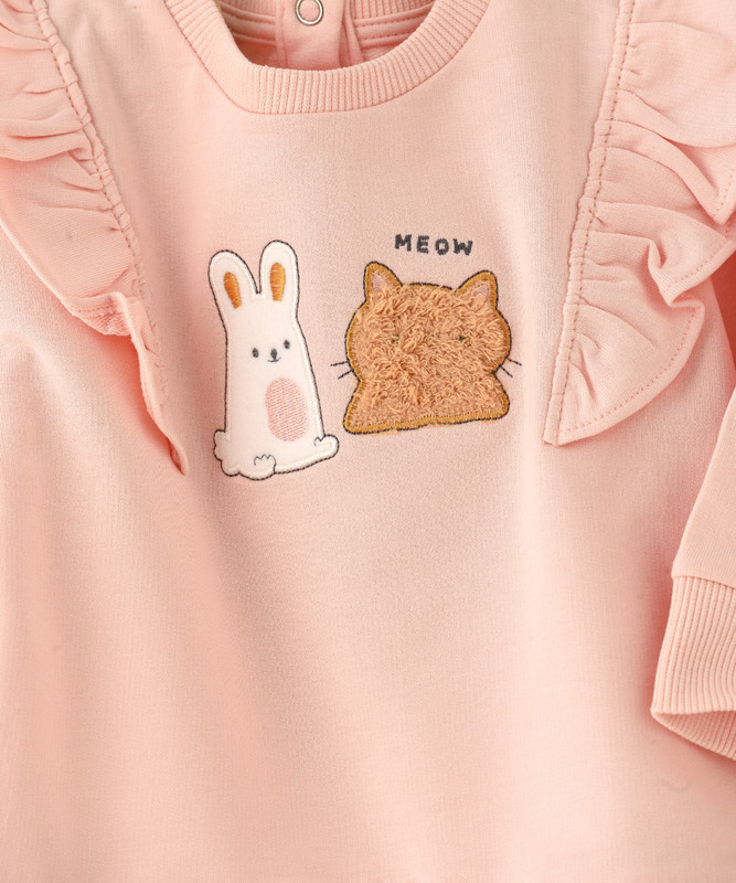 Elegant Kids - 2pc-Set - Newborn Girl's Top & Bottom Set - Pink