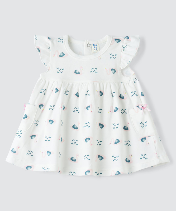 Tiny Hug - Baby Girl's Dress - White