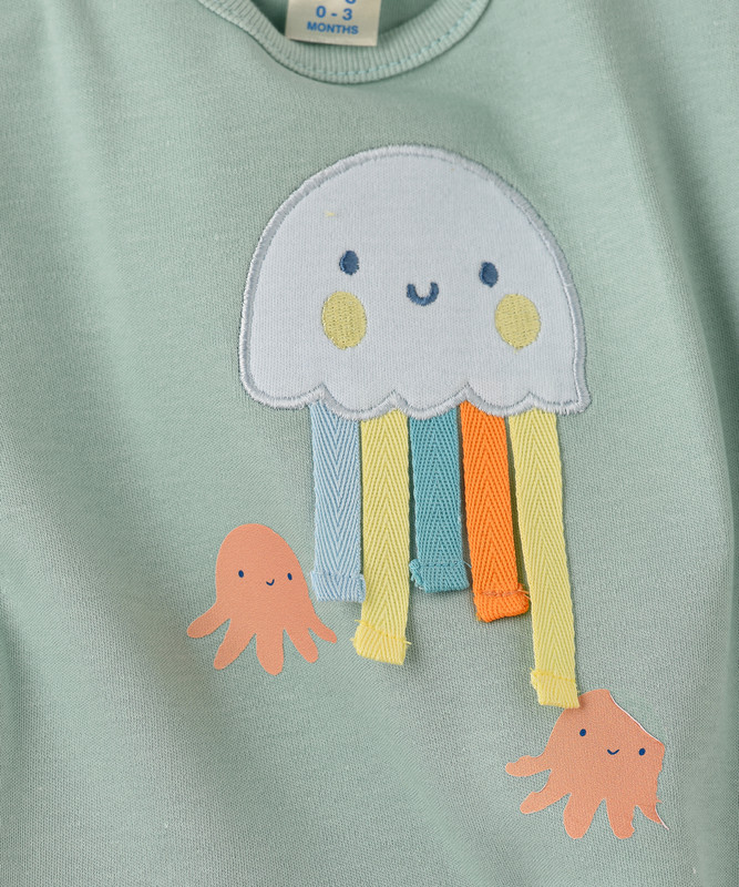 Tiny Hug - Baby Boy's Printed T-Shirt - Teal