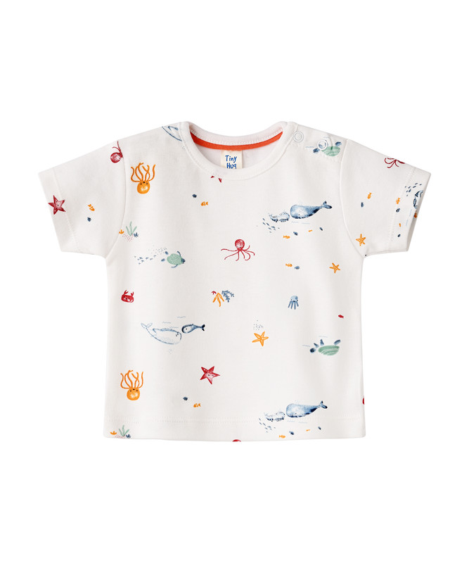 Tiny Hug - Sea Print Baby Boy T-shirt - Multicolor