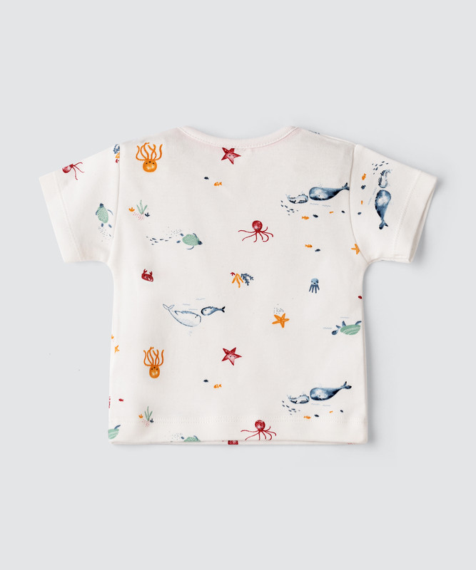 Tiny Hug - Sea Print Baby Boy T-shirt - Multicolor