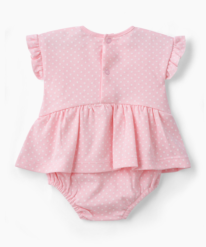 Tiny Hug - Baby Girl's Polka Printed Dress - Pink