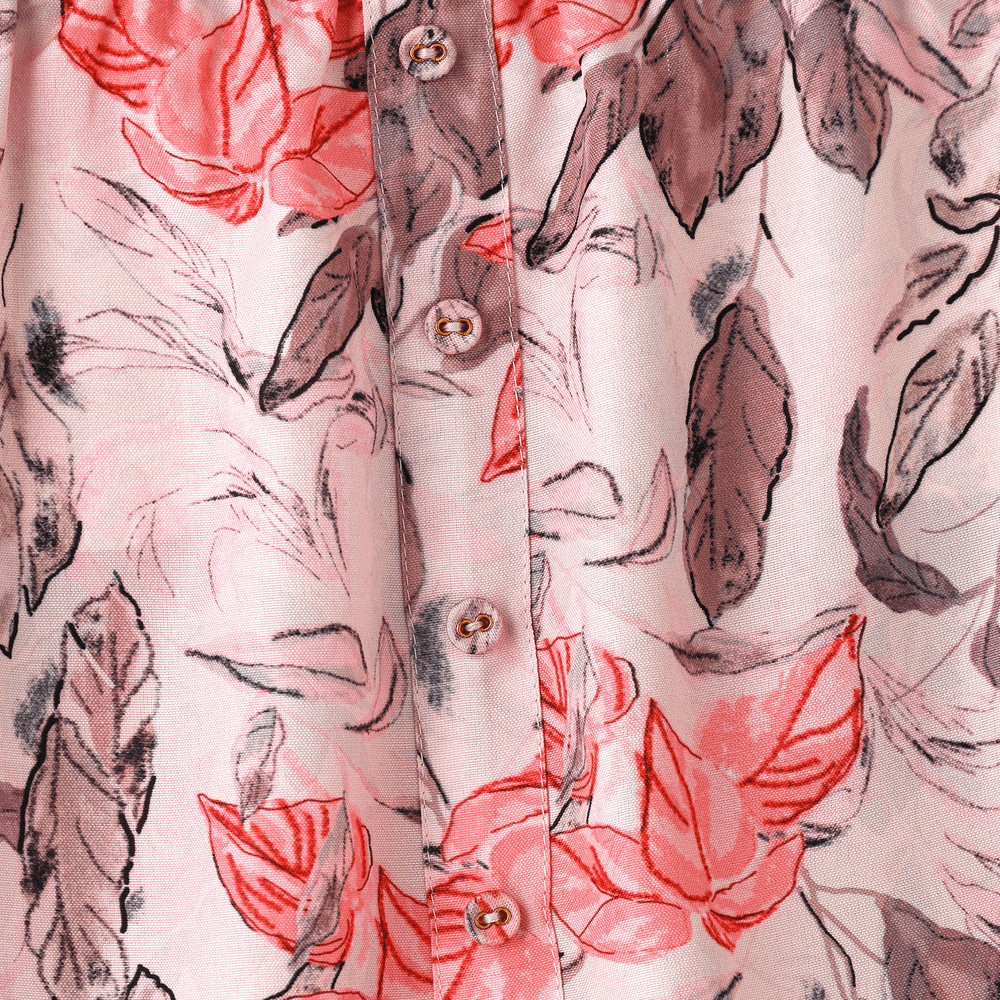 Jelliene - Girls Floral Button Skirt - Pink