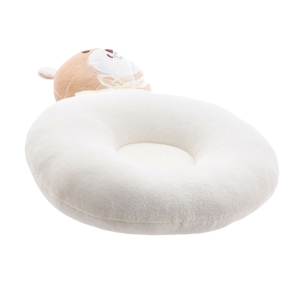 Tiny Hug - Newborn Baby Round Pillow - White