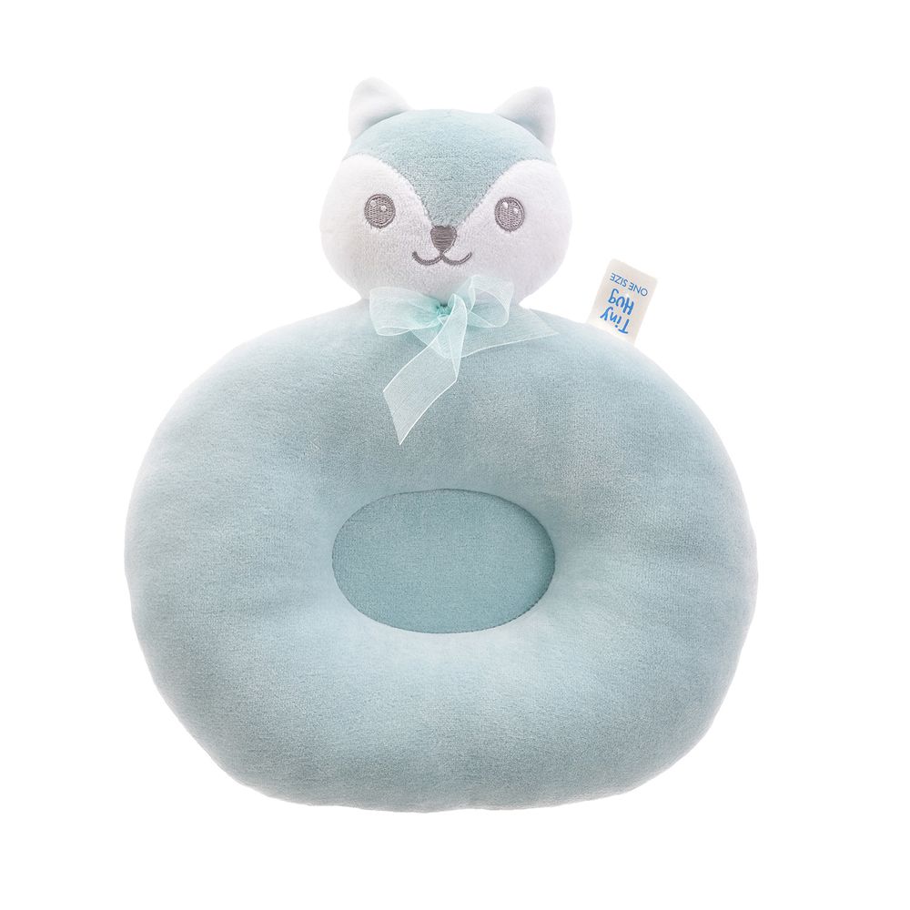 Tiny Hug - Newborn Baby Round Pillow - Blue